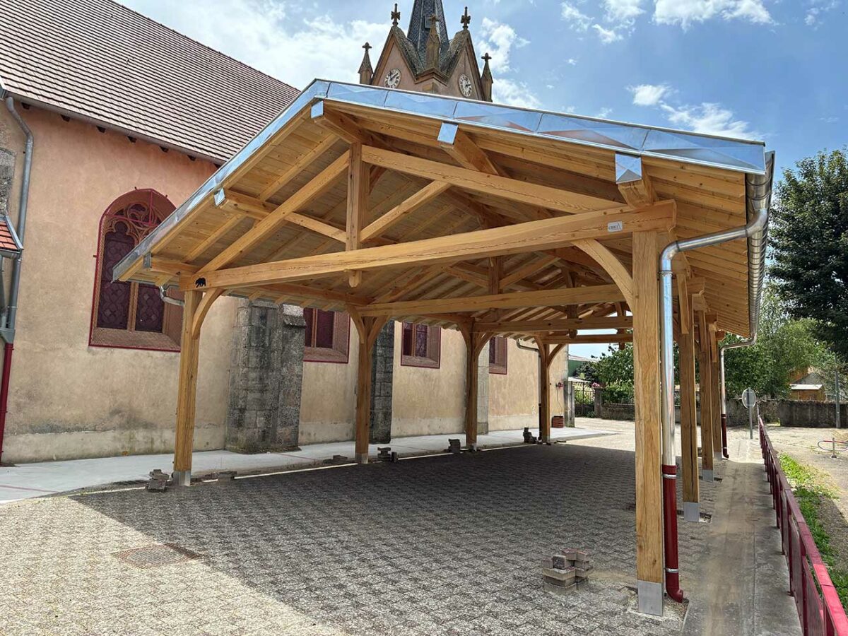 Construction auvent pin chene thimonville 2