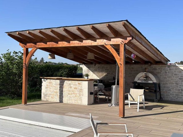 Fabrication pose carport poolhouse piscine voiture