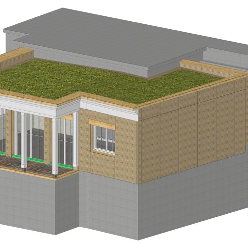 Plan 3d charpente bois extension